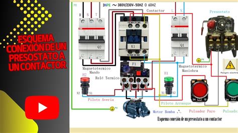 Esquema conexión de un presostato a un contactor YouTube