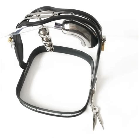 New316 Stainless Steel Male Mirror Chastity Belt With Cock Cage And Anal Butt Plug Adjustable