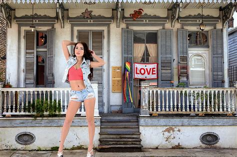 Niemira And The House Of Love Brunette House Model Porch Shorts