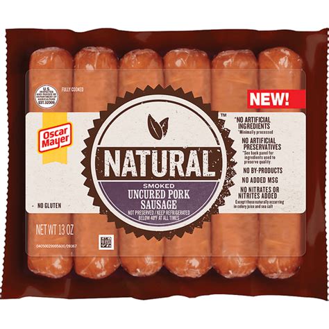 Oscar Mayer Natural Smoked Uncured Pork Sausage Ct Pork Superlo