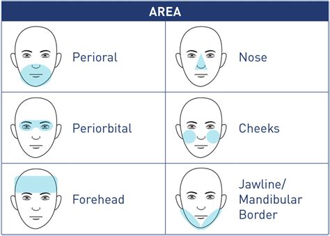 helium plasma dermal resurfacing hpdr facial treatment zones diagram