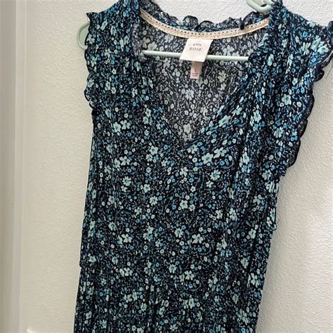 Knox Rose Dresses Knox Rose Floral Print Midi Dress L Blue And