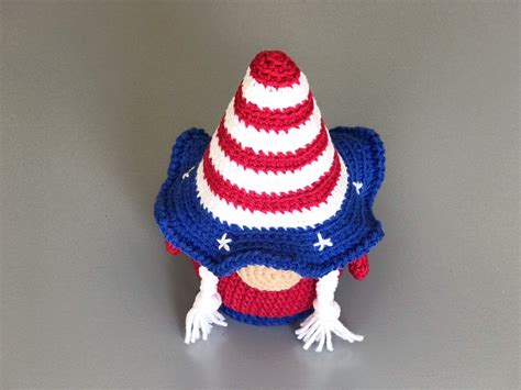 Patriotic Gnome Crochet Pattern Pdf Independence Day Usa Etsy