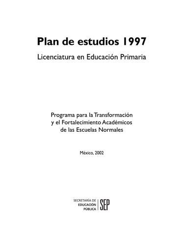 Plan De Estudios 1997 By Cristian Manrique Issuu