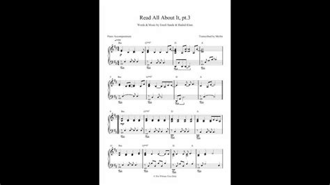 Read All About It Part By Emeli Sand Piano Accompaniment Sheet