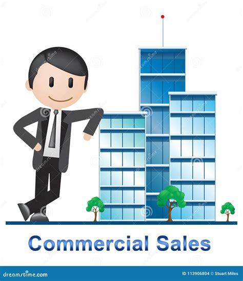 Commercial Sales Buildings Describing Real Estate 3d Illustration Stock