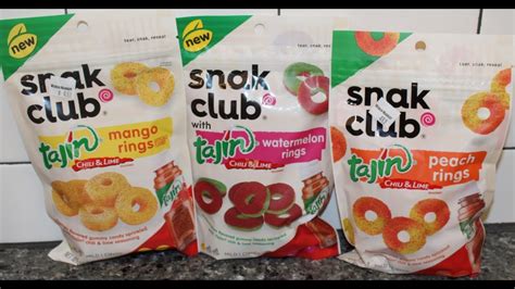 Snak Club With Tajin Chili And Lime Gummy Candy Mango Rings Watermelon