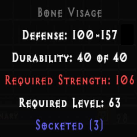 Buy D2r Bone Visage 3 Sockets Diablo 2 Resurrected D2r Item Shop