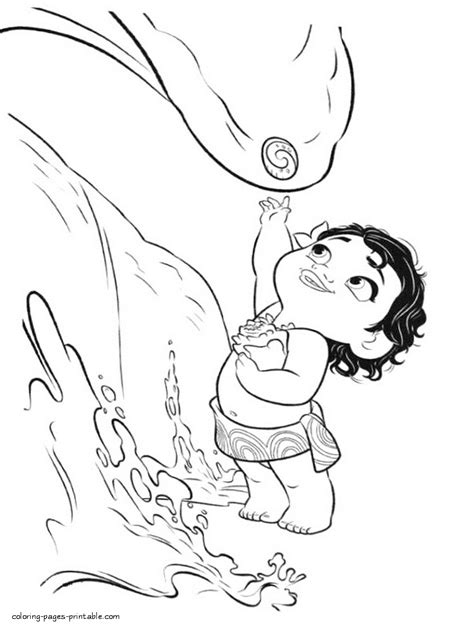 Baby Moana Coloring Pages