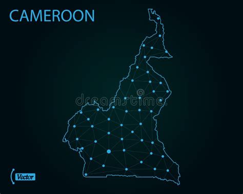 Mapa Do Vetor De República Dos Camarões única Beira Usando a Cor