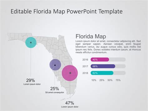 Florida Map Powerpoint Template 4 Map Of Florida Powerpoint Templates Map