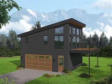 Garage Living Plan 40897 Modern Style With 804 Sq Ft 1 Bed 1