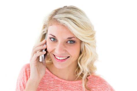 Premium Photo Pretty Blonde Using Her Smartphone