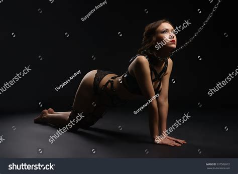 Sexy Brunette Staying On Her Knees Stock Photo Shutterstock