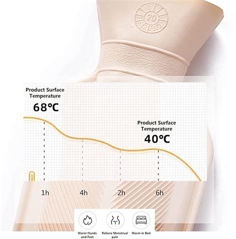 L Natural Rubber Long Hot Water Bottle With Fluffy Cover Heat Therapy Neck Wrap