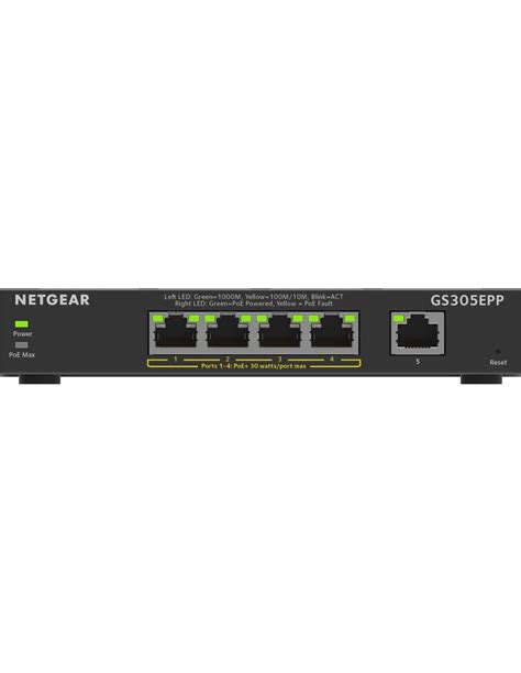 Netgear Port Gigabit Ethernet High Power Poe Plus Switch Gs Epp