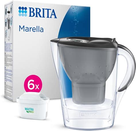 BRITA Wasserfilter Kanne Marella Graphit 2 4l Inkl 6x MAXTRA PRO All