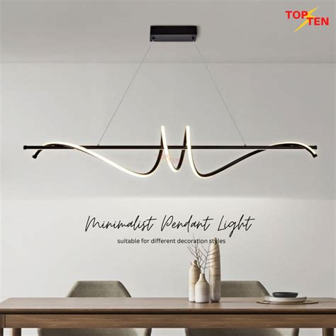 2024 New Minimalist Modern Linear Led Pendant Light Dining Table Island