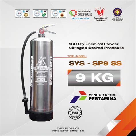 Jual APAR ABC Dry Chemical Powder 9 Kg Stainless Alat Pemadam Api