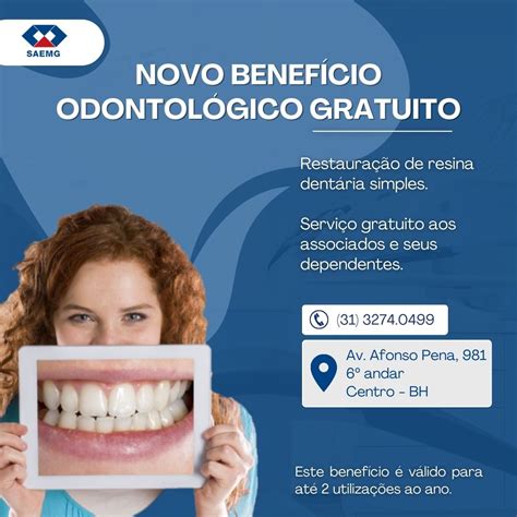 Novo benefício odontológico gratuito SAEMG