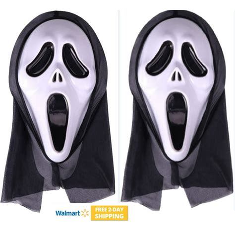 (2 Pack) GhostFace Mask - Scary Scream Mask for World Party Fun Cosplay ...