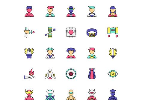 Dribbble Super Heroes Icon Set By Unblast