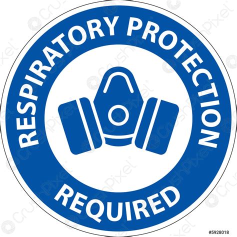 Respiratory Protection Required Sign On White Background Stock Vector