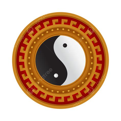 Yin Yang Symbol With Circle Golden Frame Yin Yang Yin Yang Symbol