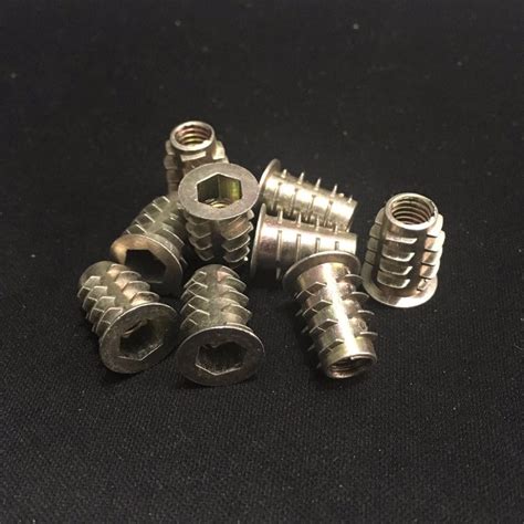 50pcs M4 M5 M6 8 10 13 15 Zinc Alloy Thread For Wood Insert Nut Hex