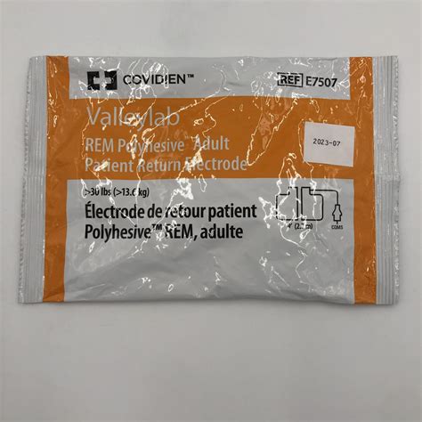 COVIDIEN E7507 Valleylab REM Polyhesive Adult Patient Return Electrode ...