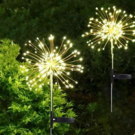 Zvo Lampes Solaires Exterieures Led Feu D Artifice Solaire