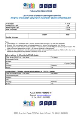 Fillable Online Oecd Publication Order Form Oecd Centre For Effective