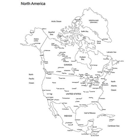 North America Regional Printable Pdf And Powerpoint Map Usa Canada