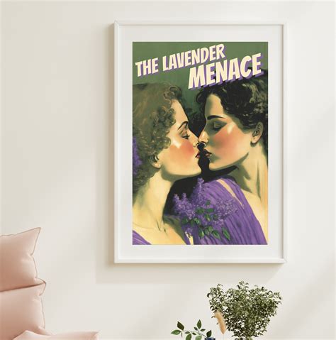 Lesbian Pulp Book Cover Poster The Lavender Menace Sapphic Art Etsy