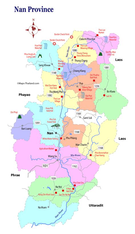 Travel Map of Nan Province, Thailand