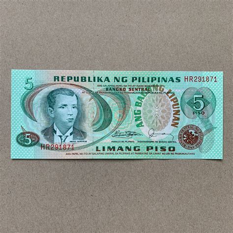 Philippines 5 Piso Pesos Billet De Banque Monnaie Etsy France