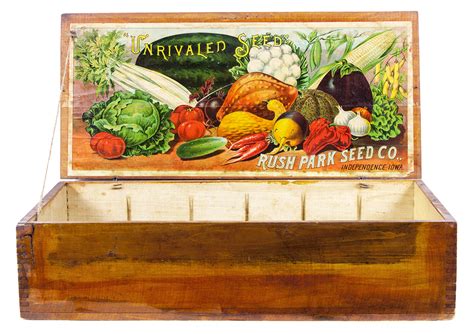 Antique Advertising | Rush Park Unrivaled Seeds Display Box • Antique ...