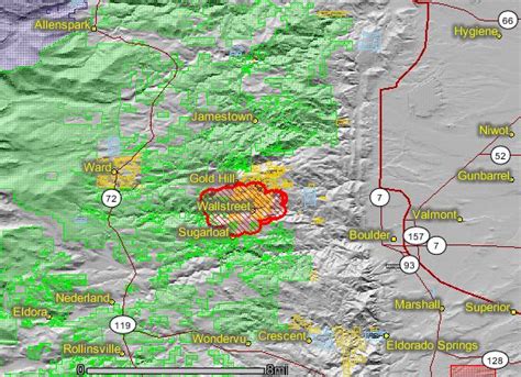 Boulder Fire Map - World Map Gray