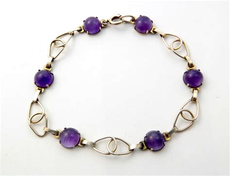 Reserved For Dana Vintage Fine Art Deco German Silver Gilt Amethyst