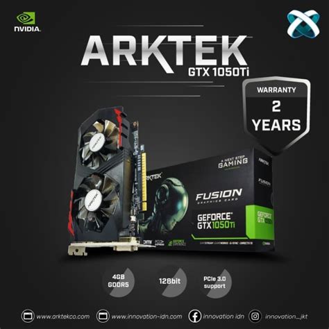 Jual VGA ARKTEK GeForce GTX 1050TI 4GB GDDR5 128Bit GTX1050TI 1050