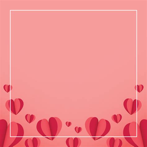 Square pink background with heart clipart in romantic valentines day