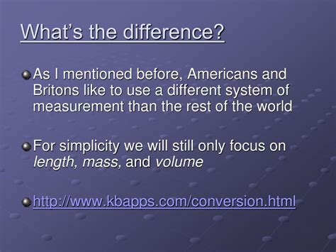 Ppt Metric Vs The English System Of Measurement Powerpoint