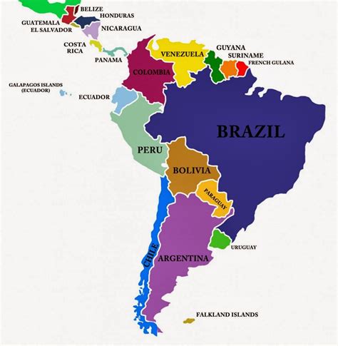 Latin America Political Map Labeled