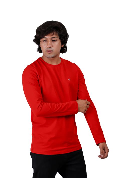 Cotton Plain Men Red Full Sleeve T Shirt Round Neck At Rs 449 In Indore