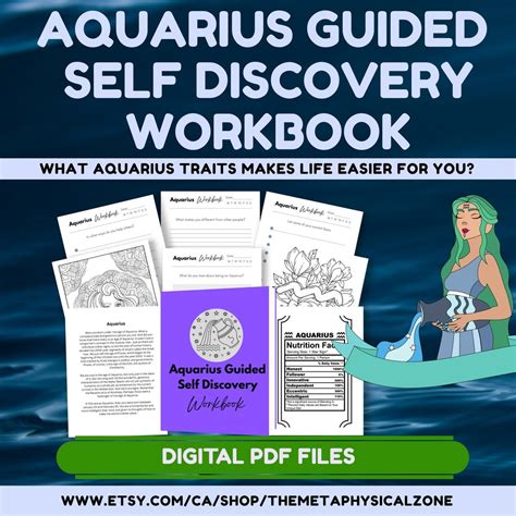 Aquarius Guided Self Discovery Workbook Zodiac Sign Printable