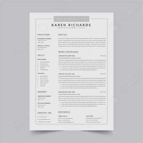 White Black Cv Resume Curriculum Vitae Form Modern Professional Word