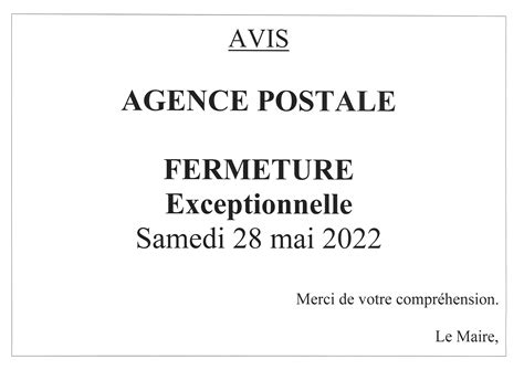 Mairie Et Agence Postale Fermeture Exceptionnelle