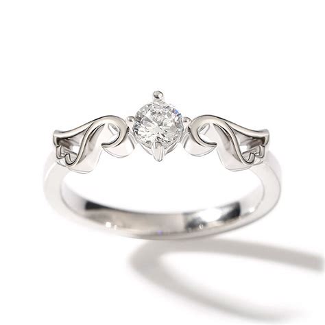 Jeulia Angel Wings Round Cut Sterling Silver Ring Jeulia Jewelry