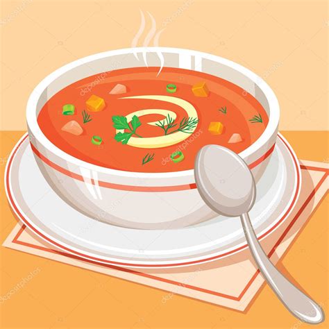 Sopa De Tomate Vegetal Vector De Stock Pinkkoala