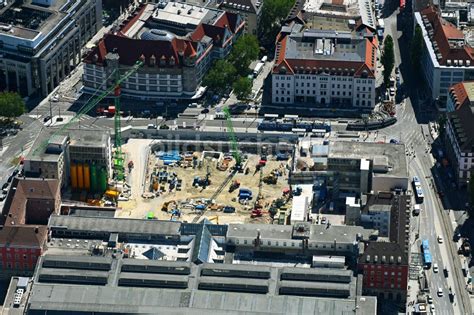 München aus der Vogelperspektive Bauarbeiten zur Sanierung des